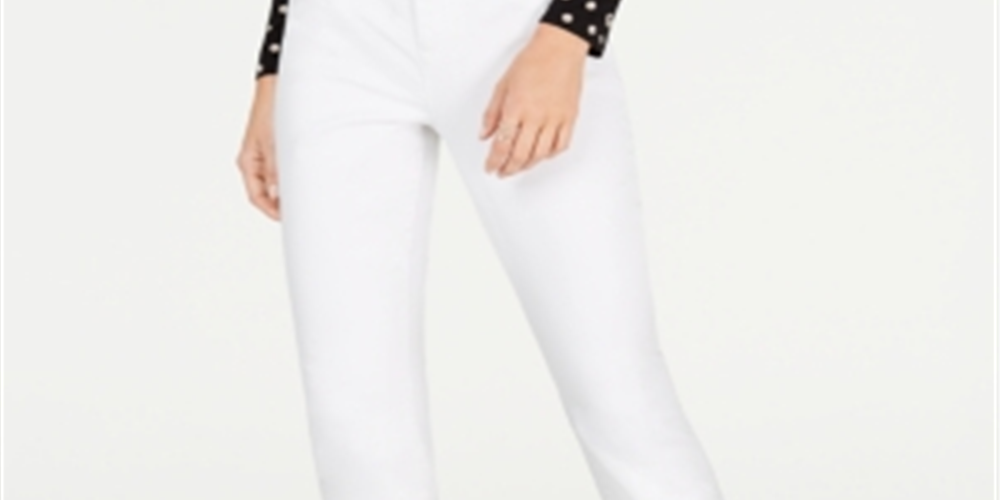 Calça jeans skinny feminina INC International Concepts, branca, tamanho 2, pequena