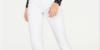 Calça jeans skinny feminina INC International Concepts, branca, tamanho 2, pequena