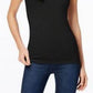 Blusa feminina preta com decote redondo Maison Jules, tamanho XS