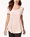 JM Collection Women's Orange Cold-Shoulder T-Shirt Size Large