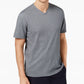 Camiseta masculina Tasso Elba, gola V, manga curta, cinza, tamanho médio