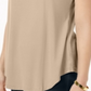 JM Collection Top feminino com decote redondo bege tamanho grande