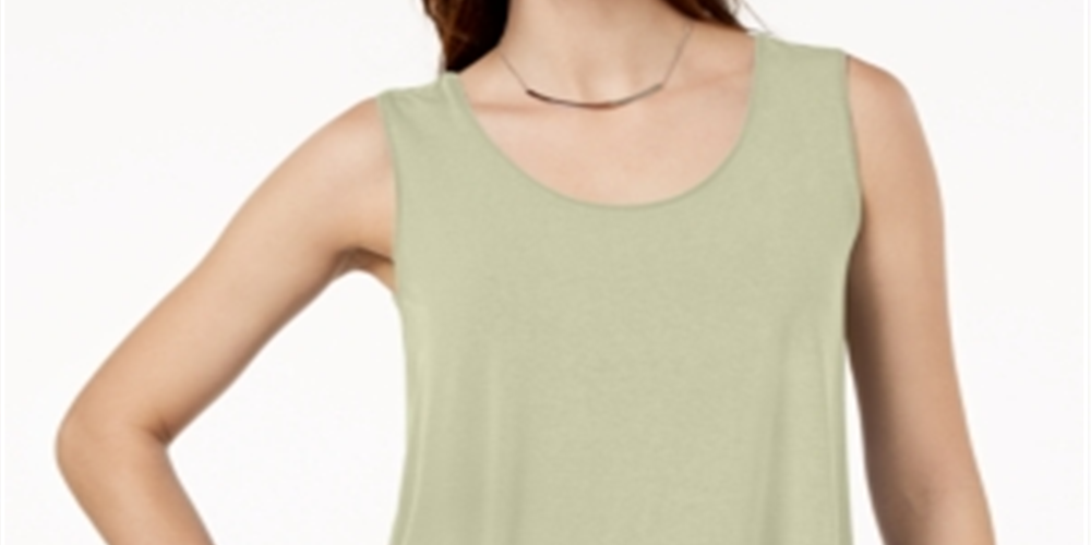 JM Collection Regata feminina com decote redondo, bege, tamanho grande