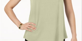 JM Collection Regata feminina com decote redondo, bege, tamanho grande