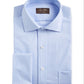 Camisa social masculina Tasso Elba Classic Regular Fit, sem ferro, Supima, algodão, espinha de peixe, lisa, punho francês, tamanho azul, 15x32x33