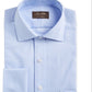 Camisa social masculina Tasso Elba Classic Regular Fit, sem ferro, Supima, algodão, espinha de peixe, lisa, punho francês, tamanho azul, 15x32x33