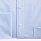 Camisa social masculina Tasso Elba Classic Regular Fit, sem ferro, Supima, algodão, espinha de peixe, lisa, punho francês, tamanho azul, 15x32x33