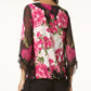 Blusa feminina Alfani com acabamento em renda e bainha bolha, rosa, tamanho extragrande