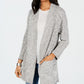 Cardigan feminino com frente aberta e acabamento estilo &amp; co, cinza, tamanho extragrande