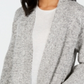 Cardigan feminino com frente aberta e acabamento estilo &amp; co, cinza, tamanho extragrande