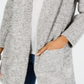Cardigan feminino com frente aberta e acabamento estilo &amp; co, cinza, tamanho extragrande