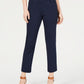 Calça feminina cropped com perna reta estilo &amp; co, azul, tamanho pequeno