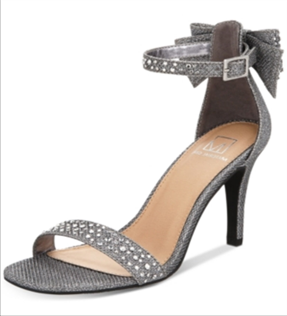 Material Girl Sandálias Femininas Beverly Glitter Texturizadas Cinza Tamanho 8,5 M