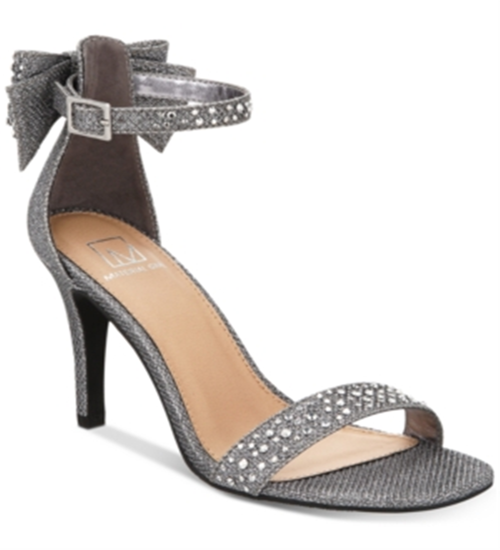 Material Girl Sandálias Femininas Beverly Glitter Texturizadas Cinza Tamanho 8,5 M