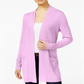 Cardigan feminino JM Collection com frente aberta, roxo, tamanho pequeno