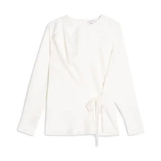 Topshop - Blusa de cetim com amarração na cintura