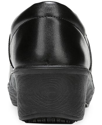 Tamancos de trabalho antiderrapantes Dr. Scholl's Dynamo femininos, pretos, tamanho 8,5 L