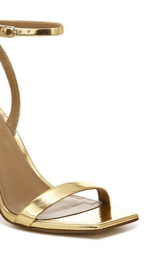 Sandália feminina Sam Edelman Orchid com tira no tornozelo, amarela, tamanho 7,5