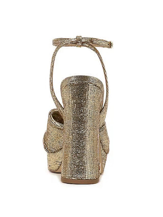 Sam Edelman Sandália feminina Kristen com tira no tornozelo e plataforma, amarela, tamanho 9 M