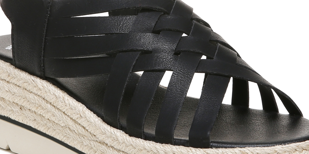 Alpargatas plataforma femininas Dr. Scholl's Off Site com tiras, pretas, tamanho 7 M