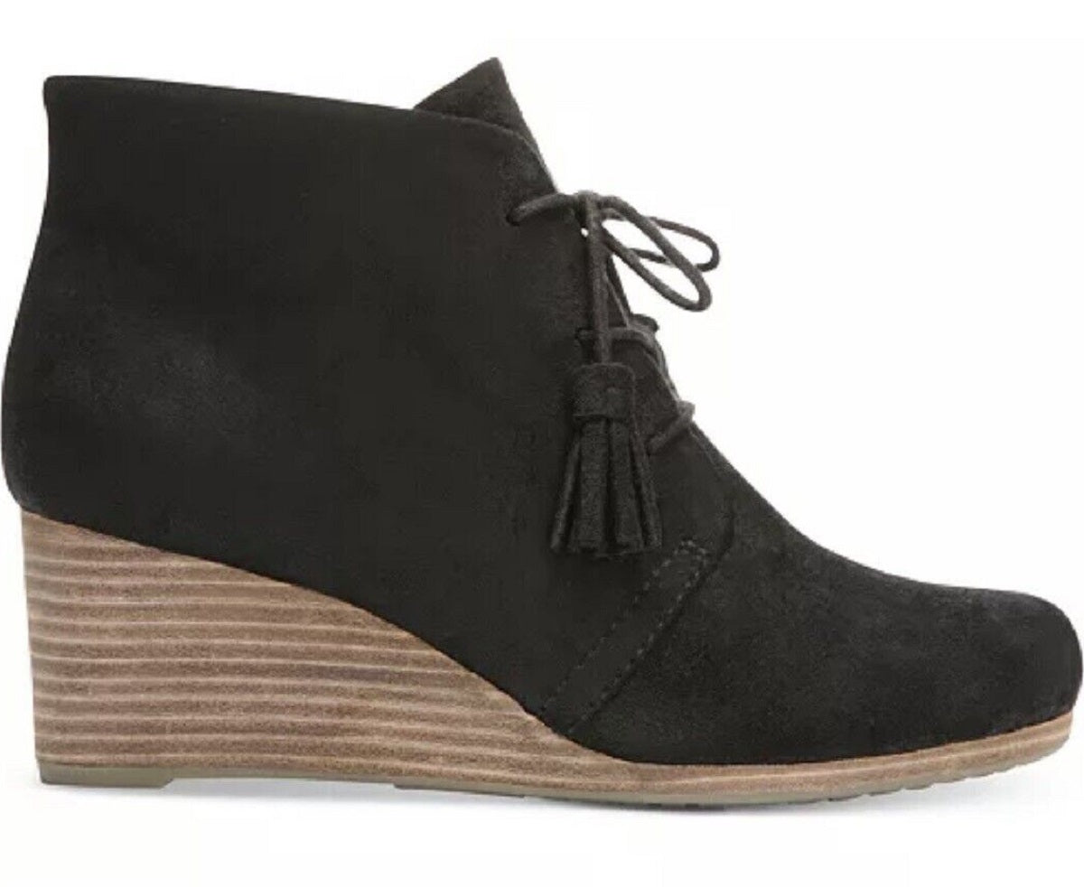 Botas femininas Dakota Wedge Dr. Scholl's, pretas, tamanho 9,5 W