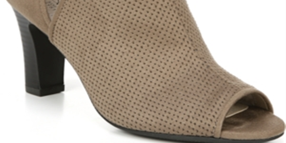 Life Stride Coana Open Toe Bootie Feminino Marrom Tamanho 9