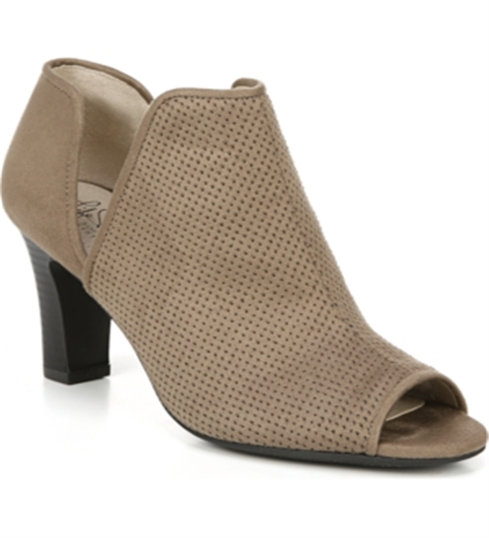 Life Stride Coana Open Toe Bootie Feminino Marrom Tamanho 9