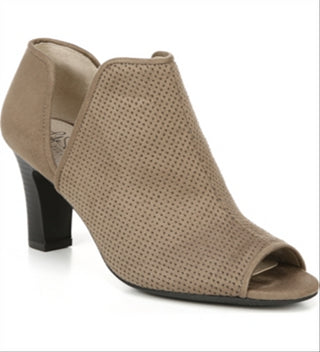 Life Stride Coana Open Toe Bootie Feminino Marrom Tamanho 9