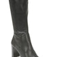 Franco Sarto Botas femininas de couro sintético até o joelho, pretas, tamanho 6 M