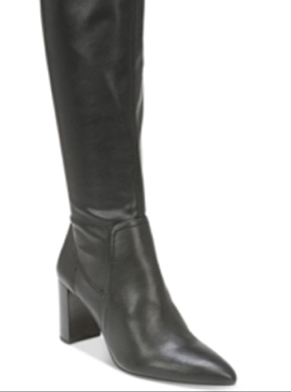 Franco Sarto Botas femininas de couro sintético até o joelho, pretas, tamanho 6 M
