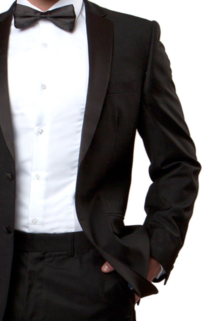 Smoking clássico masculino Bryan Michaels Slim Fit de 2 peças, preto, tamanho 36