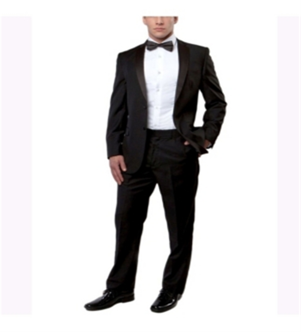 Smoking clássico masculino Bryan Michaels Slim Fit de 2 peças, preto, tamanho 36