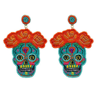 Fashion City - Beaded Sugar Skull Earrings