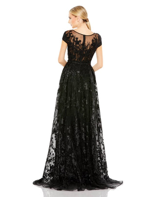 Mac Duggal - Vestido de manga curta com detalhes florais