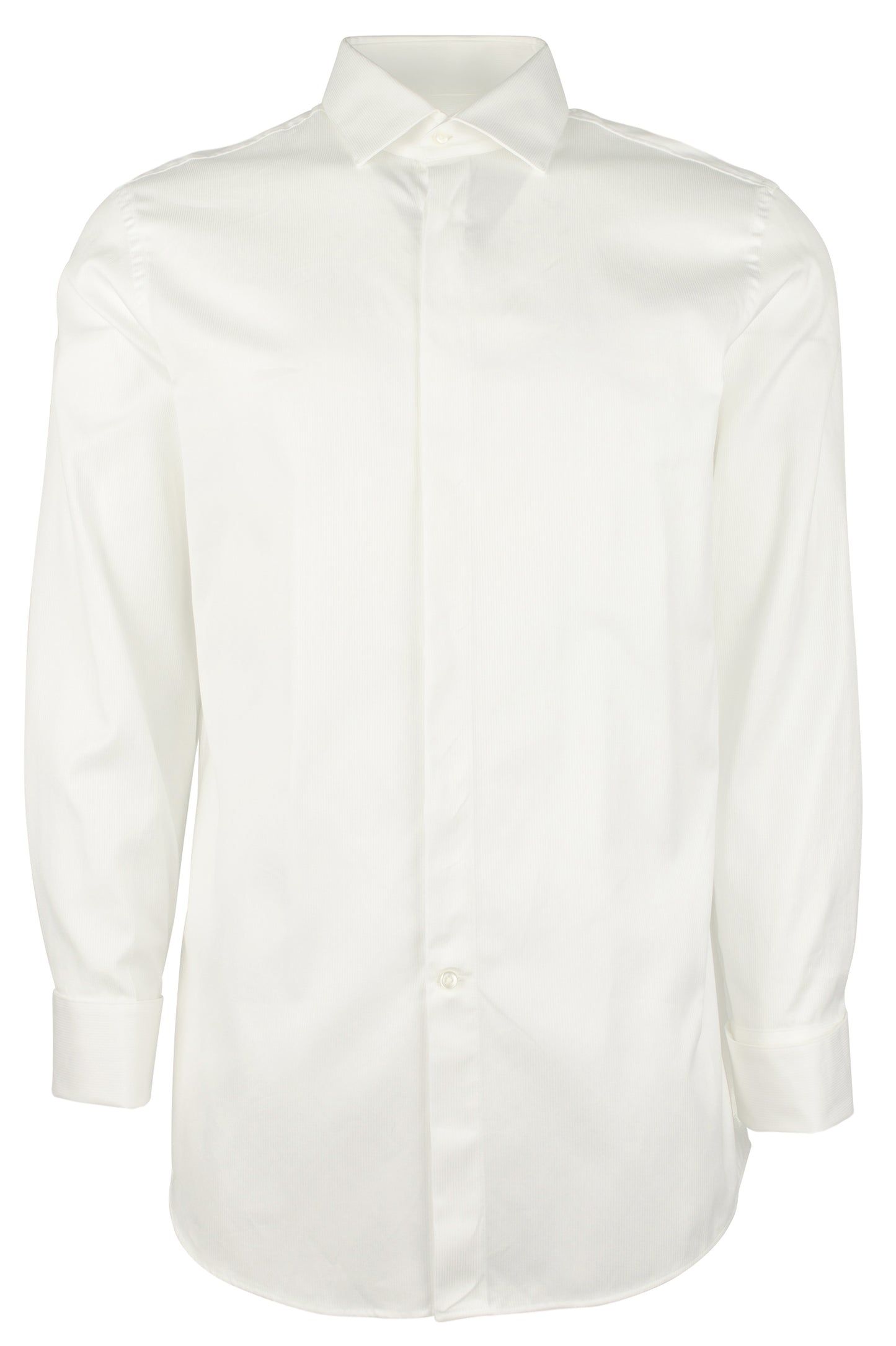 Camisa smoking masculina Hugo Boss Myron Sharp Fit, branca, tamanho 16,5