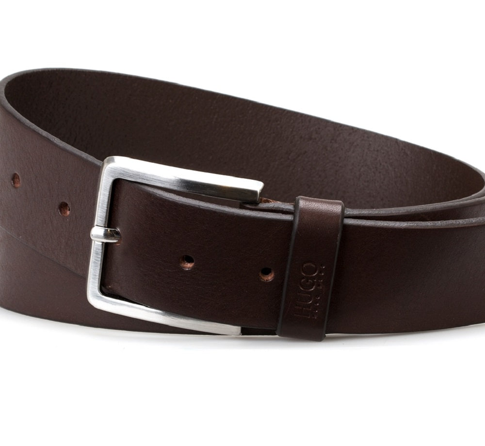 Cinto de couro casual masculino Hugo Boss Gionios marrom tamanho 32