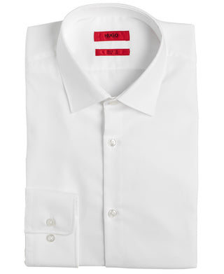 Hugo Boss Men's Slim Fit Solid Cotton Dress Shirt White Size 15