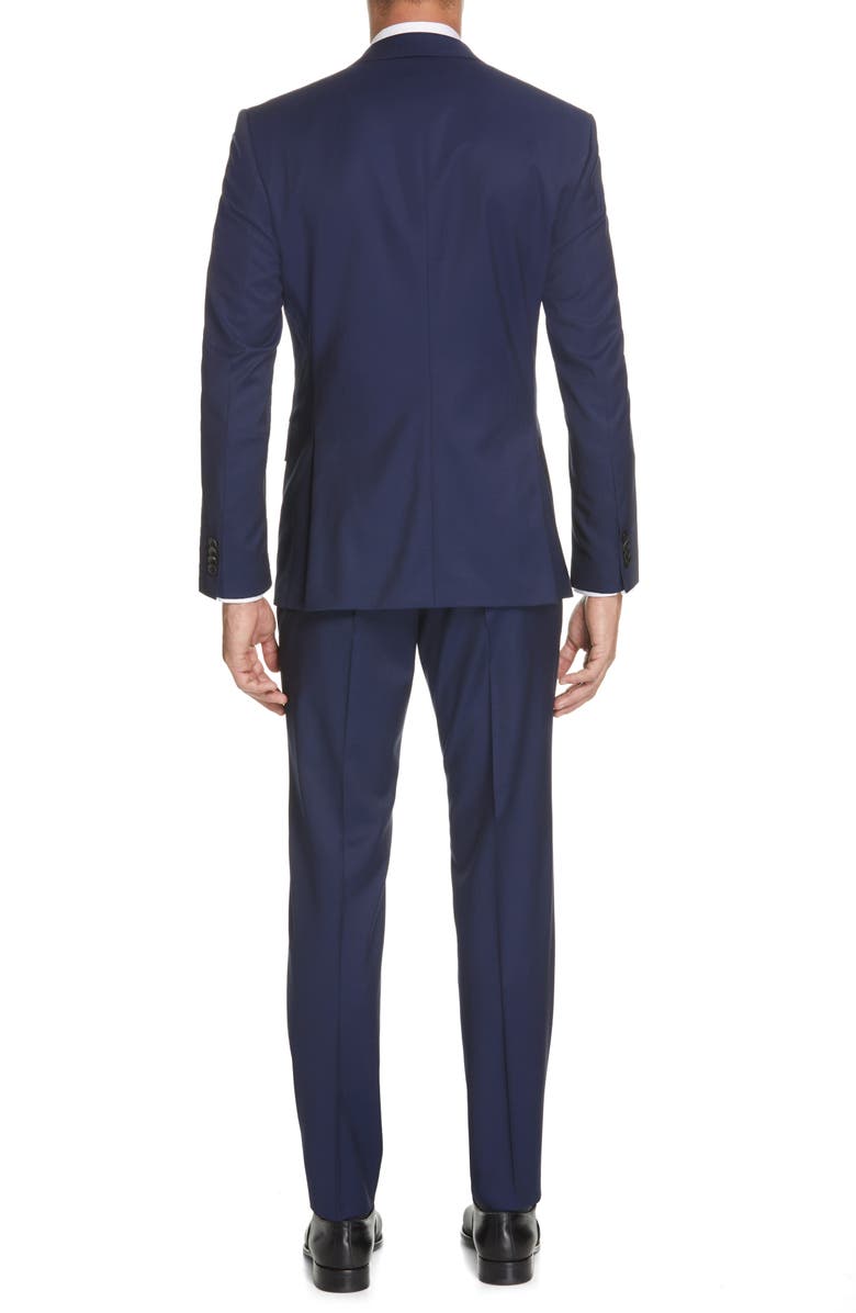 Terno BOSS Genius Trim Fit Solid Wool em cinza escuro, tamanho 40 curto