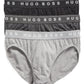 Pacote com 3 cuecas masculinas Hugo Boss Cotton, cinza, tamanho pequeno