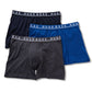 Cueca boxer masculina Hugo Boss, pacote com 3 peças, azul, tamanho médio