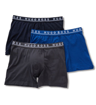 Hugo Boss Men's 3 Pack Cotton Stretch Boxer Brief Blue Size Medium
