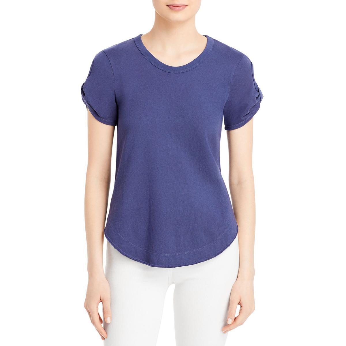 Camiseta feminina franzida Wilt, azul, tamanho pequeno