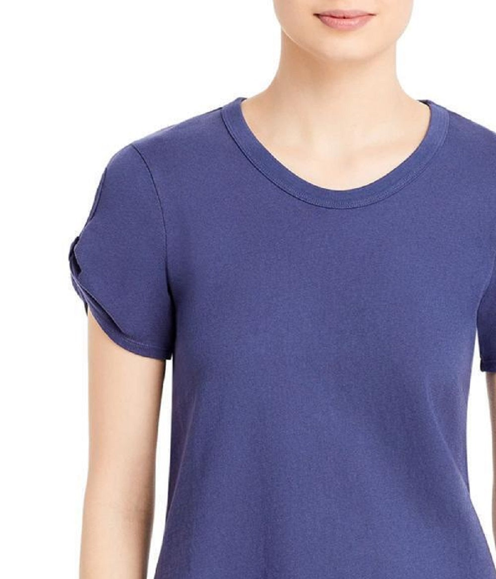 Camiseta feminina franzida Wilt, azul, tamanho pequeno