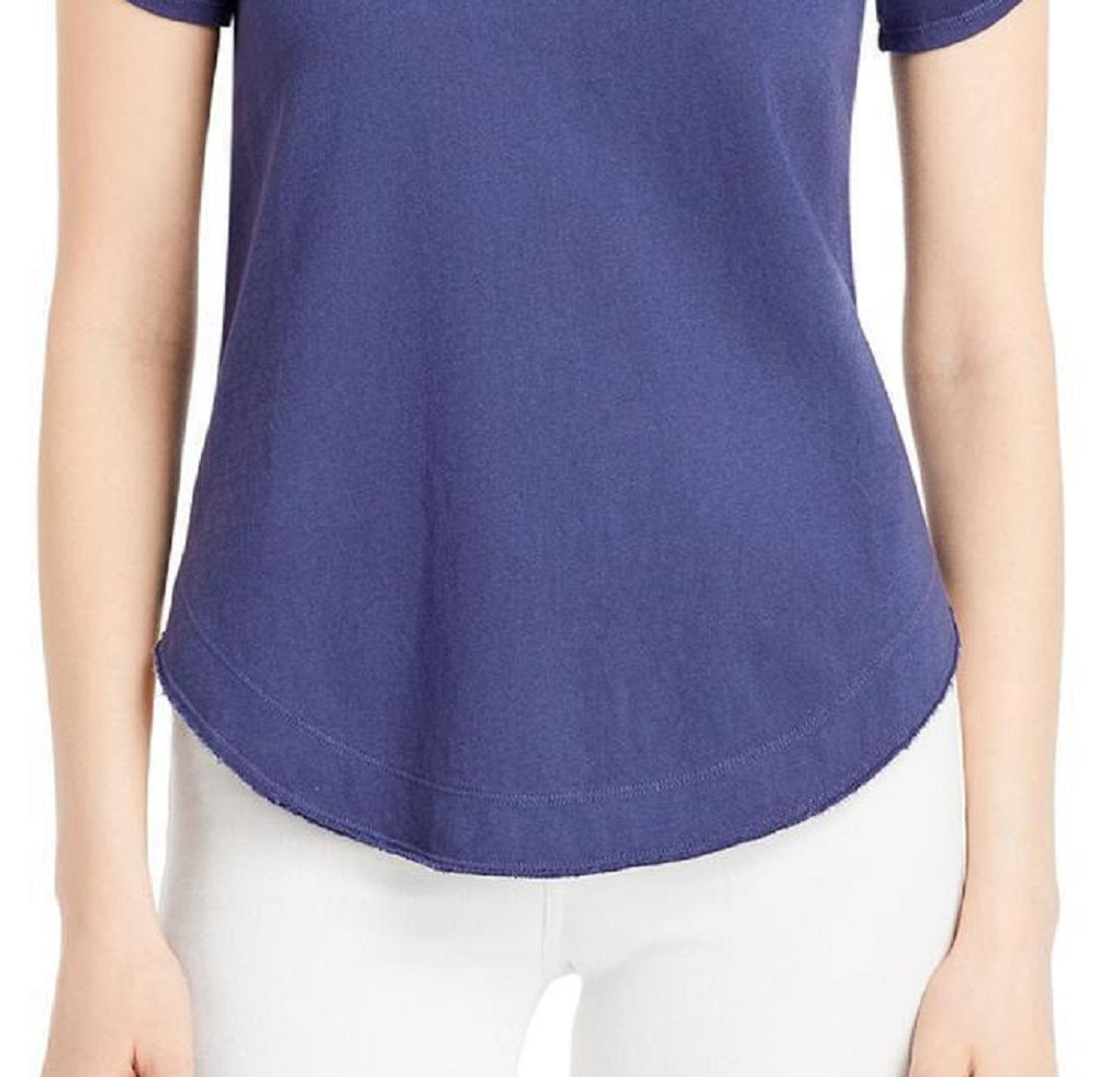 Camiseta feminina franzida Wilt, azul, tamanho pequeno