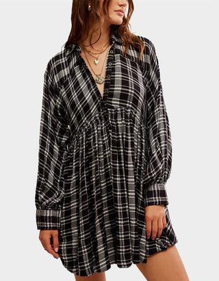 Free People - Vestido curto xadrez Hoffman