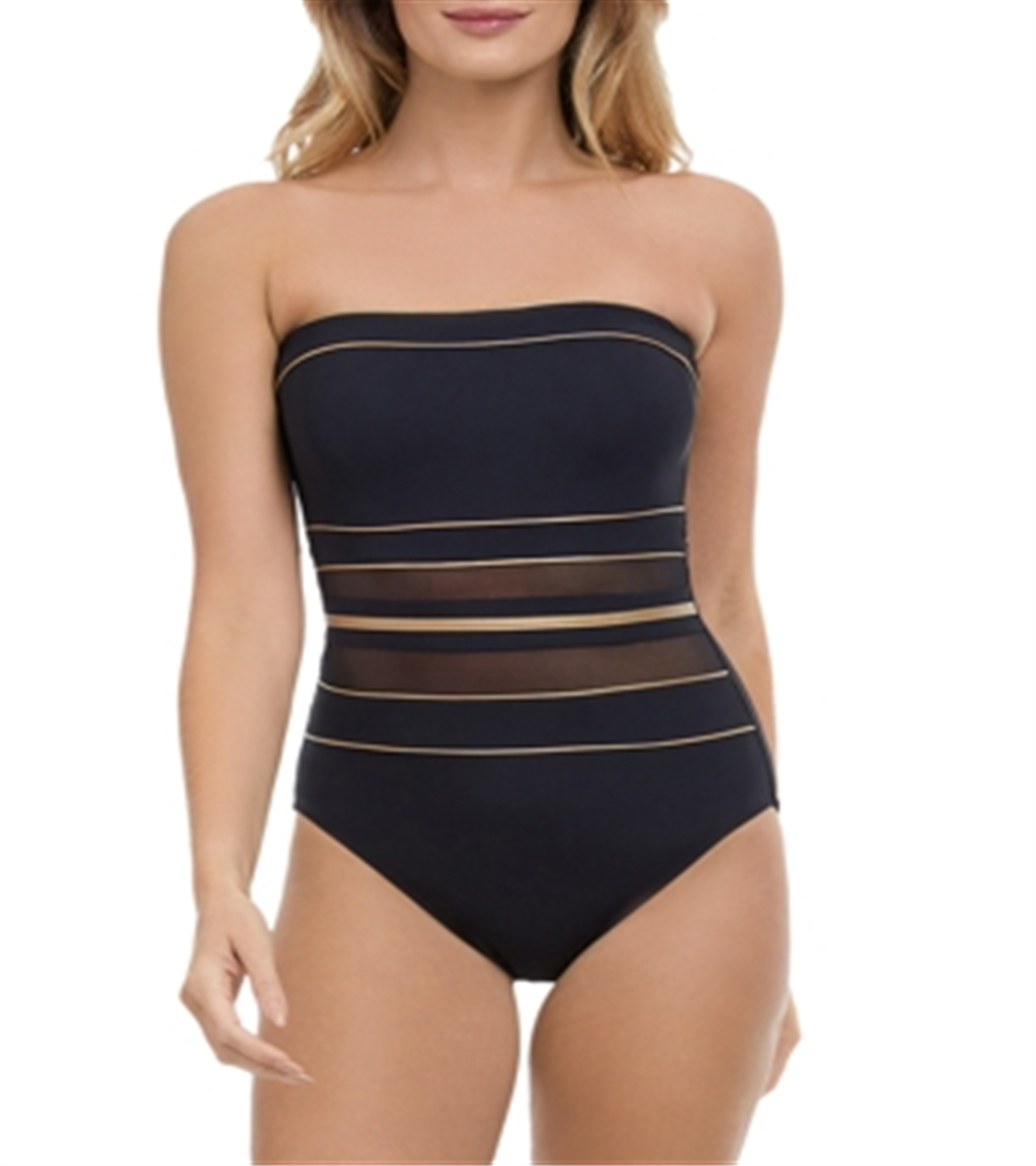 Maiô feminino Gottex Bandeau, preto, tamanho 40