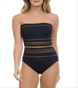 Maiô feminino Gottex Bandeau, preto, tamanho 40