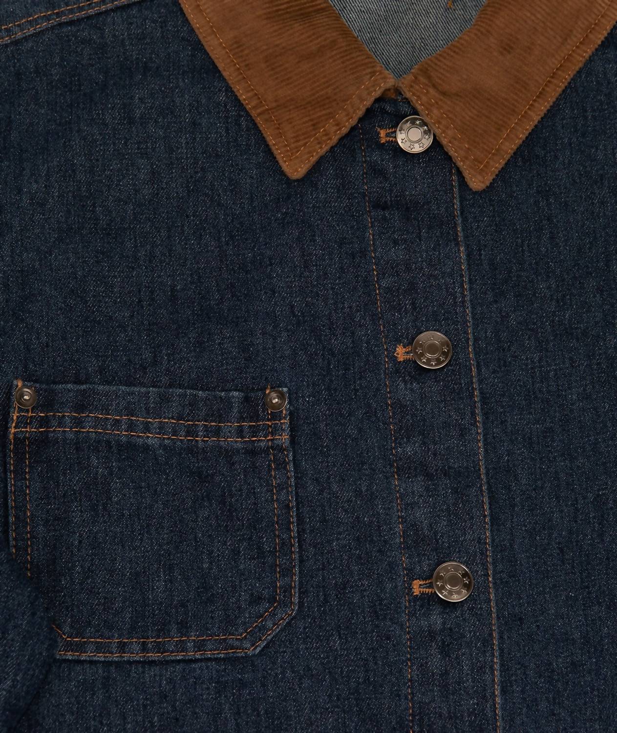 8Apart - Junior Women's Catherine Contrast Collar Denim Jacket