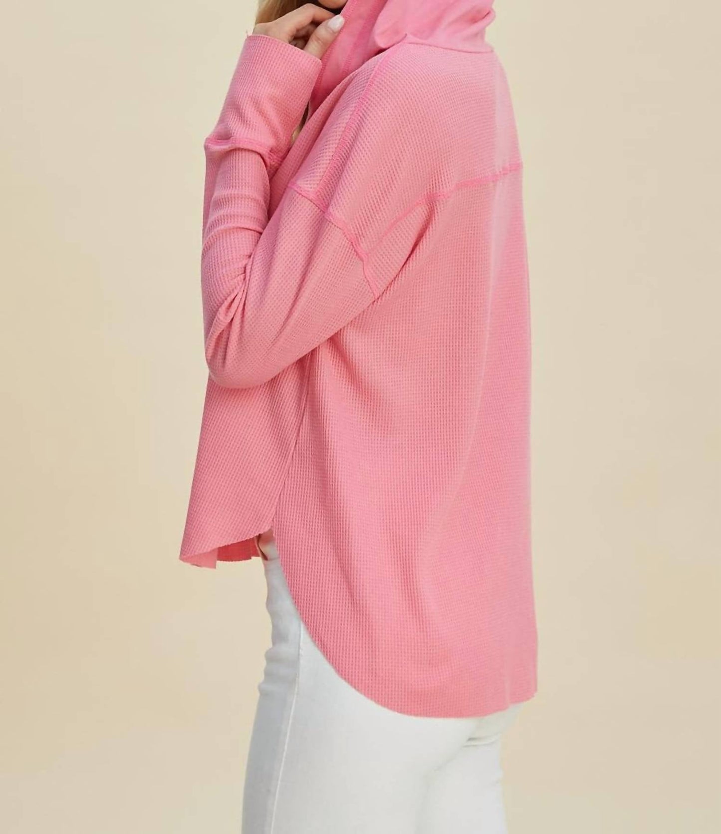 Double Take - Chic High-low Hoodie With Dropped Shoulders