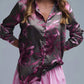 61 Jane - Women's Floral Satin Blouse